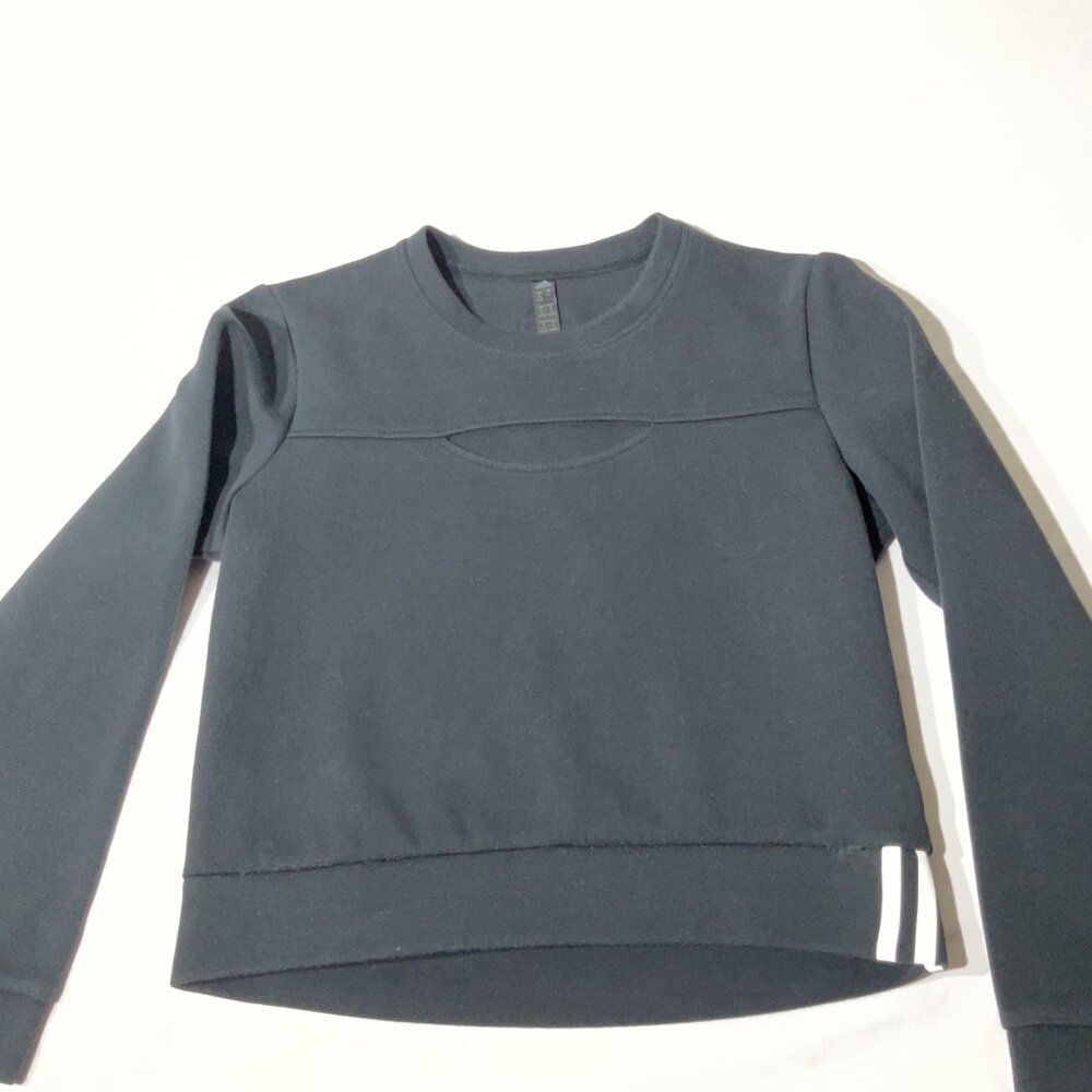 Adidas Womens Black Sweatshirt W/Cut-Out Detail Size S